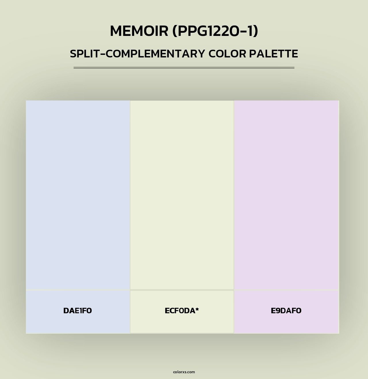 Memoir (PPG1220-1) - Split-Complementary Color Palette