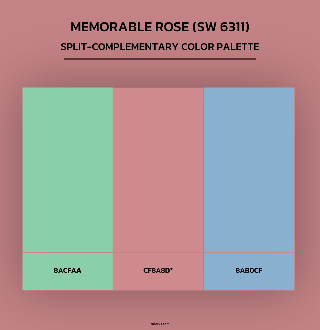 Memorable Rose (SW 6311) - Split-Complementary Color Palette