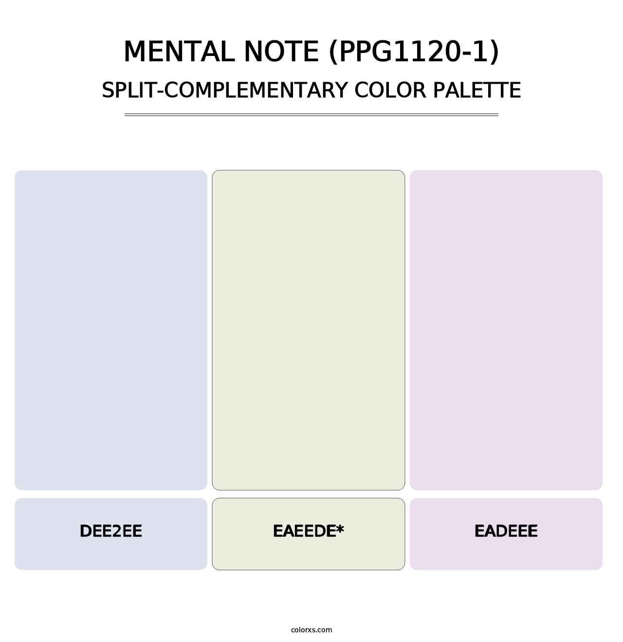 Mental Note (PPG1120-1) - Split-Complementary Color Palette