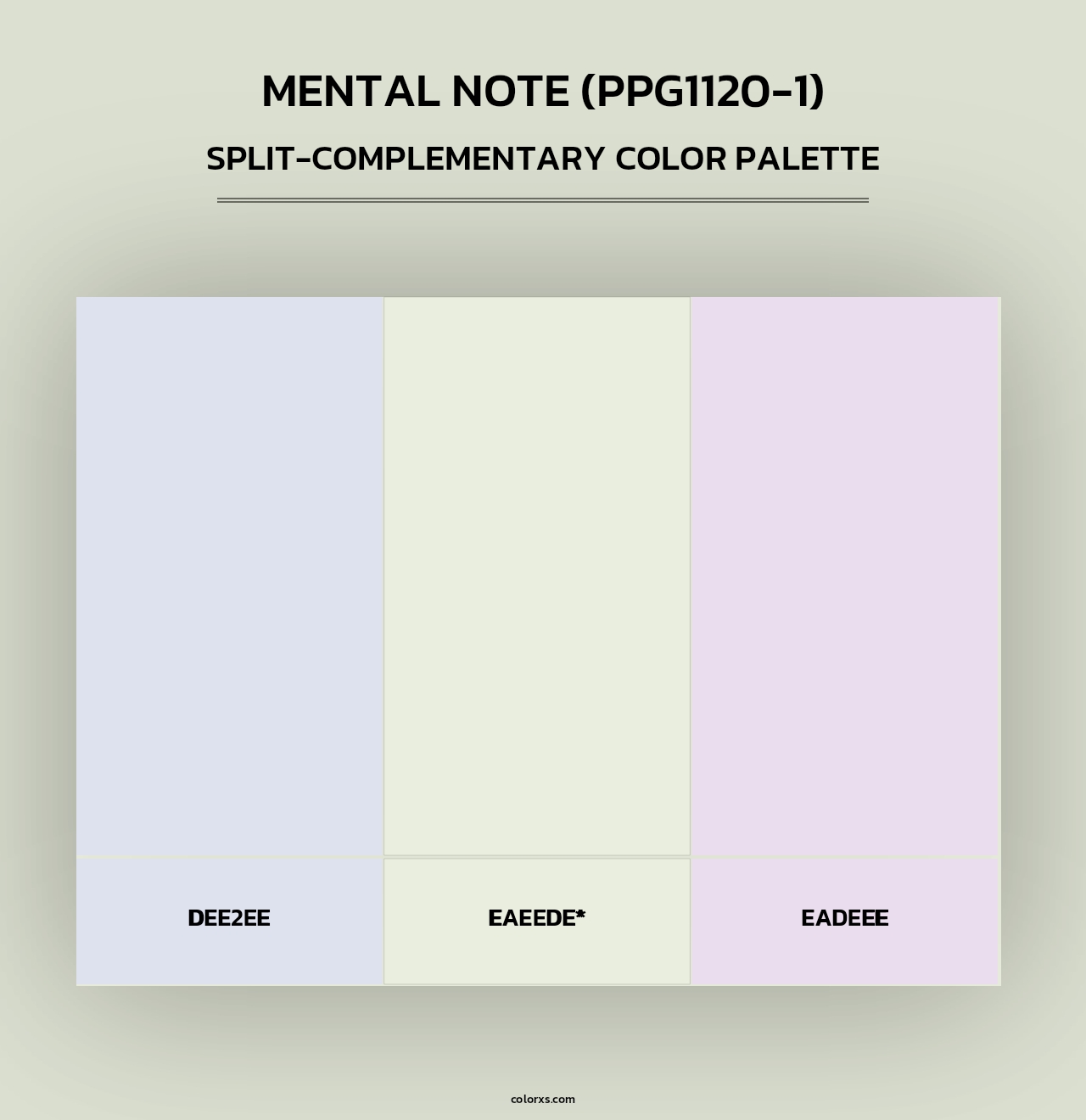 Mental Note (PPG1120-1) - Split-Complementary Color Palette