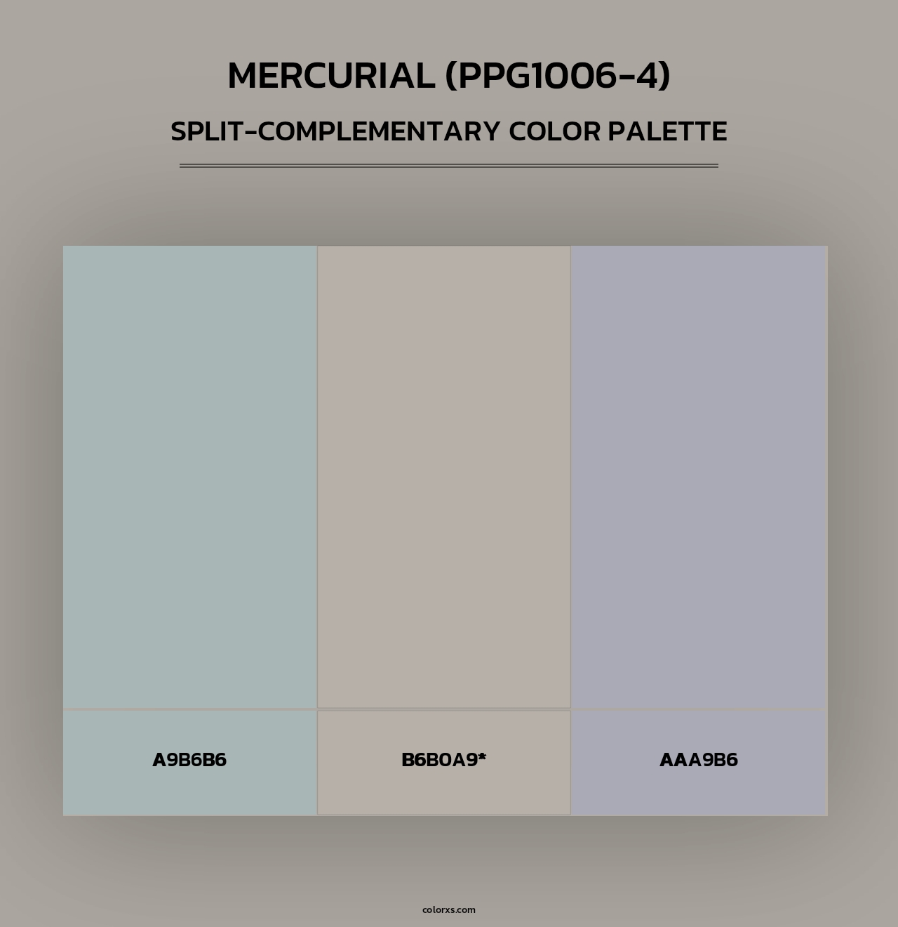 Mercurial (PPG1006-4) - Split-Complementary Color Palette