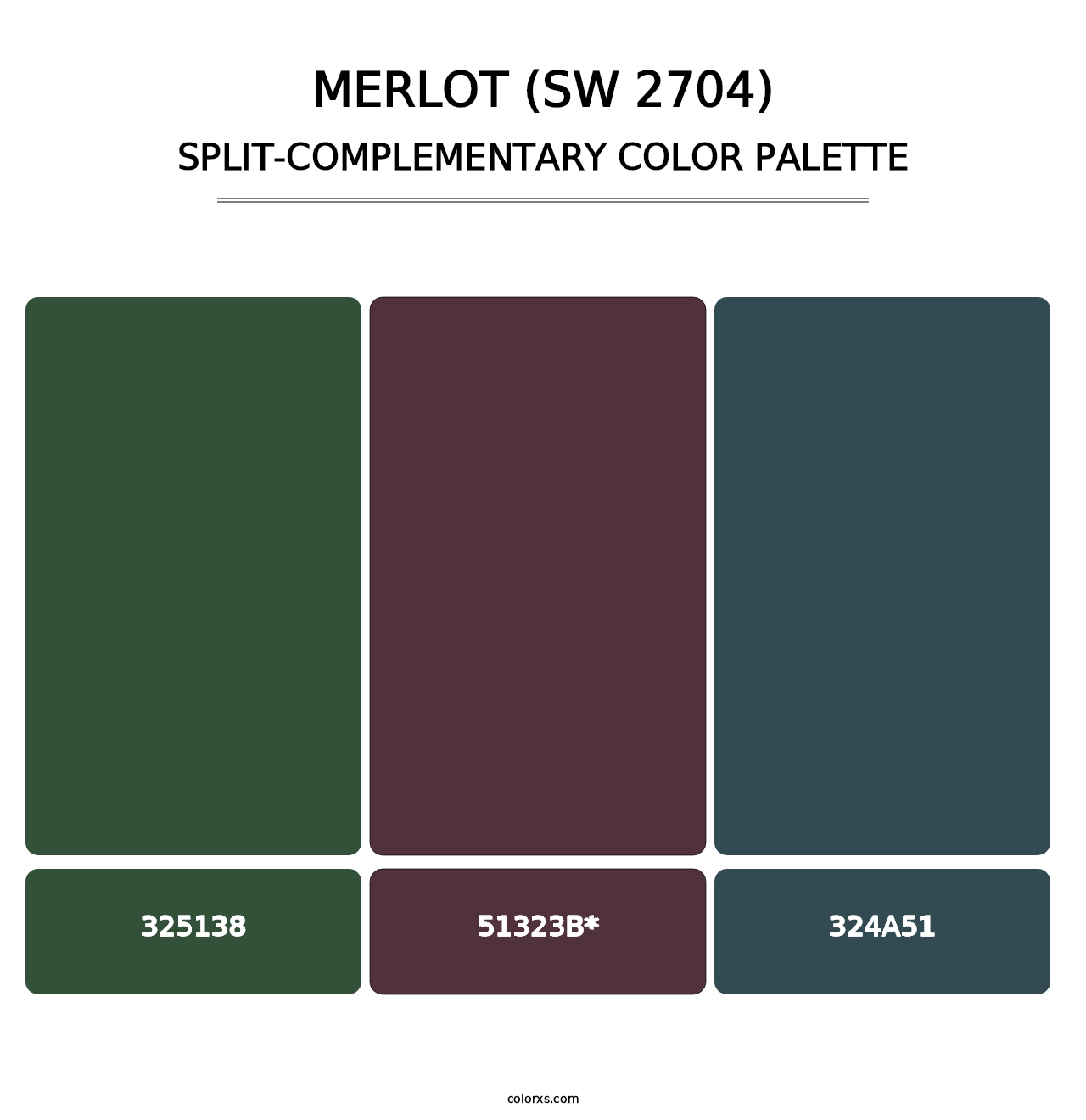 Merlot (SW 2704) - Split-Complementary Color Palette