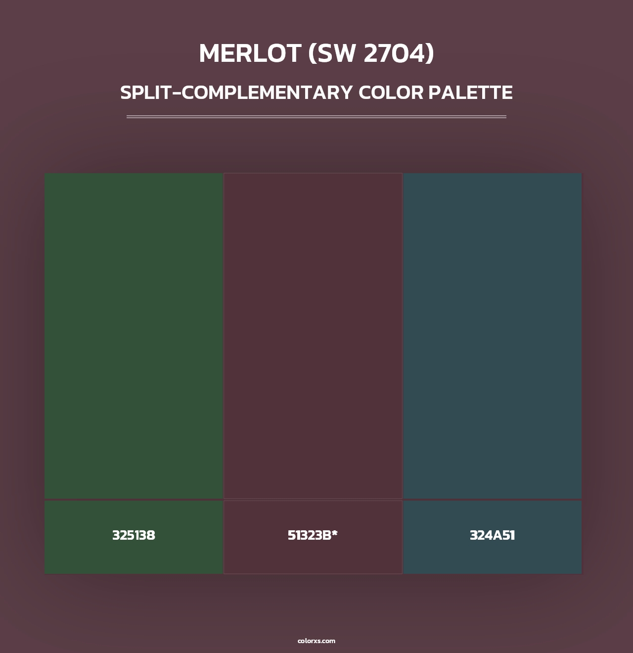 Merlot (SW 2704) - Split-Complementary Color Palette