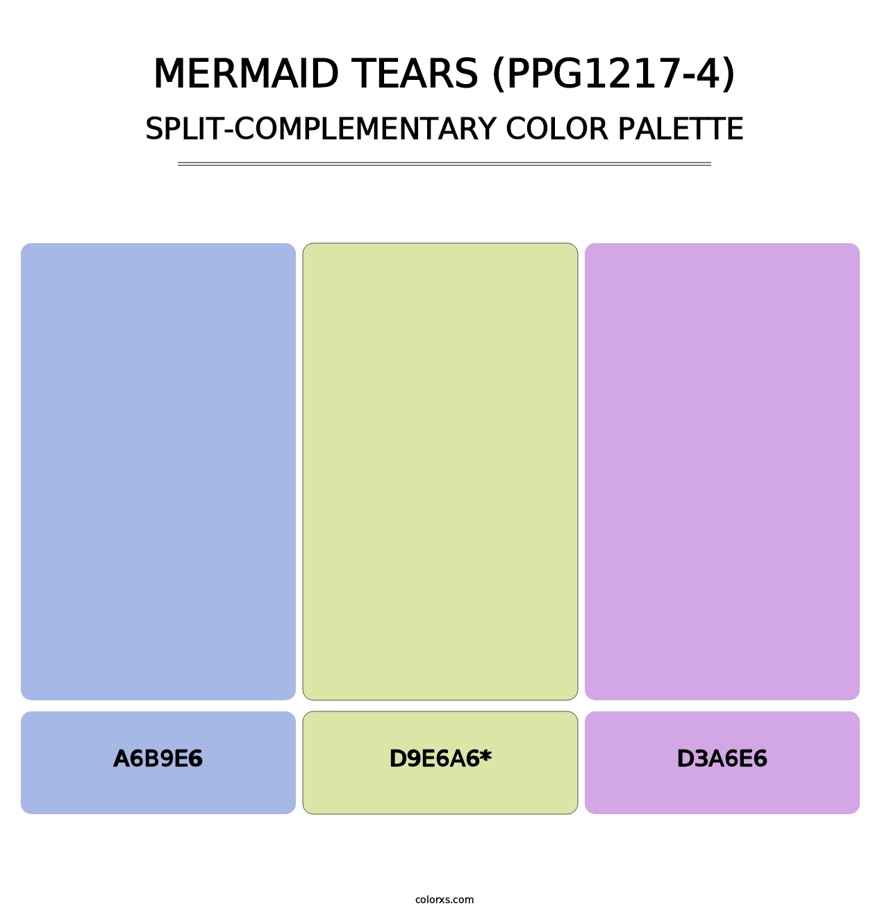 Mermaid Tears (PPG1217-4) - Split-Complementary Color Palette