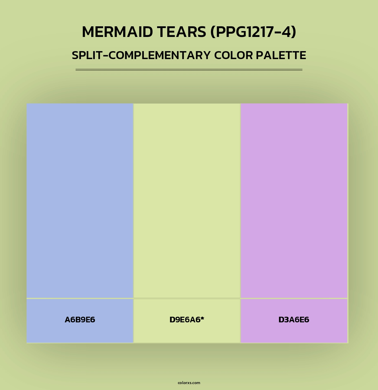 Mermaid Tears (PPG1217-4) - Split-Complementary Color Palette