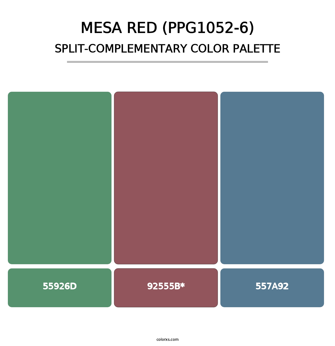 Mesa Red (PPG1052-6) - Split-Complementary Color Palette