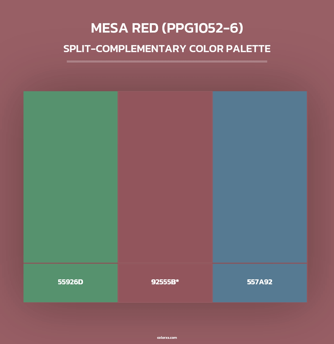 Mesa Red (PPG1052-6) - Split-Complementary Color Palette