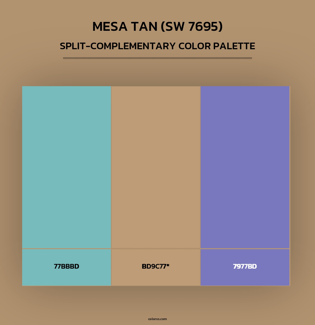 Mesa Tan (SW 7695) - Split-Complementary Color Palette