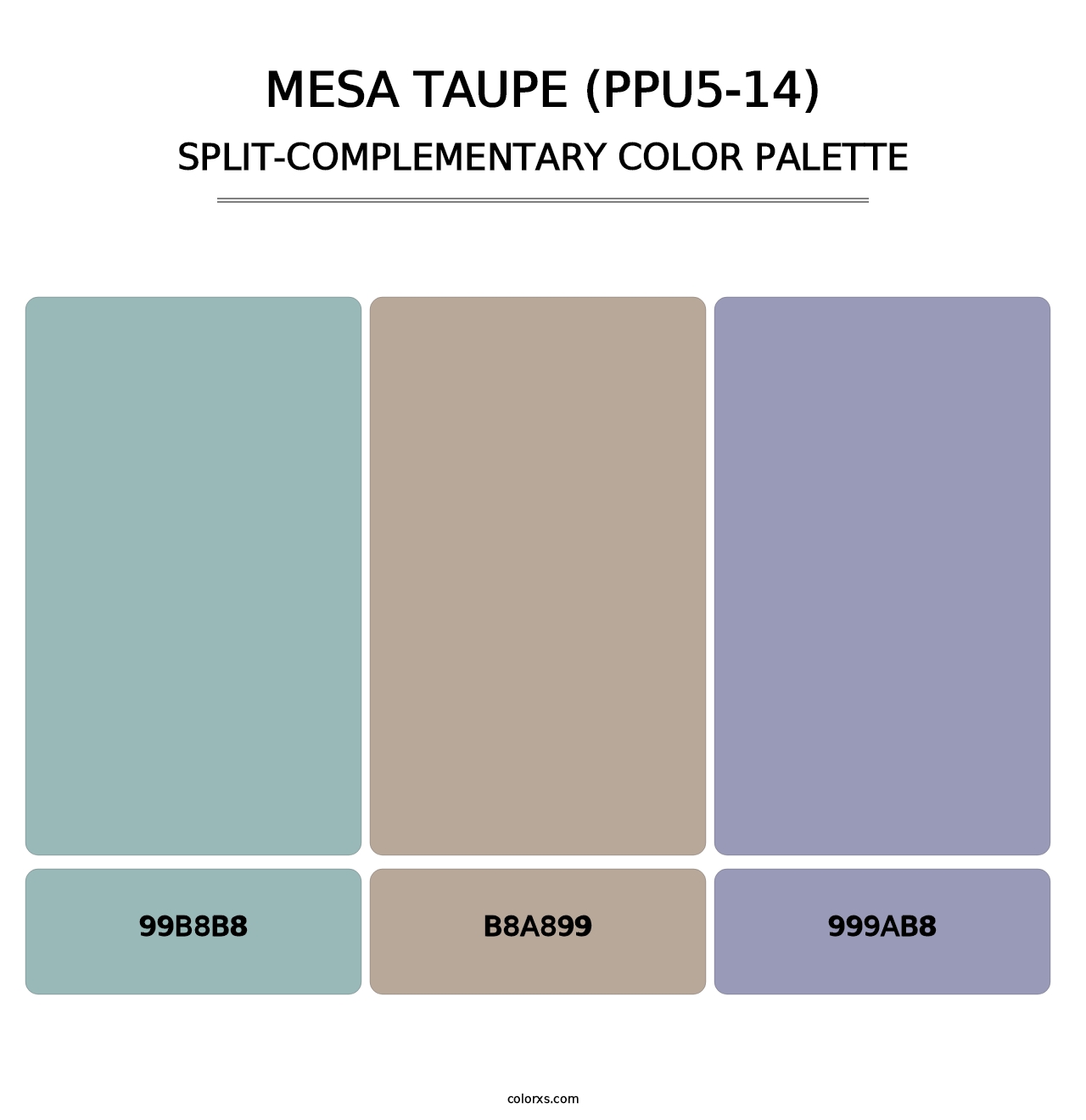 Mesa Taupe (PPU5-14) - Split-Complementary Color Palette