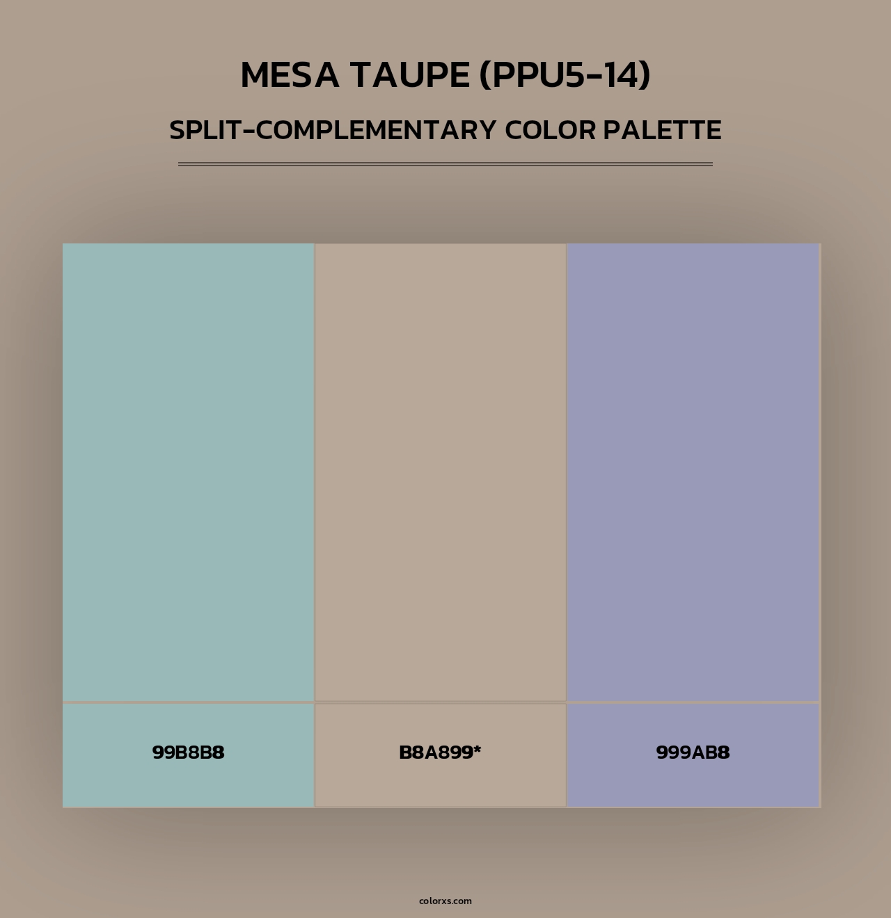Mesa Taupe (PPU5-14) - Split-Complementary Color Palette
