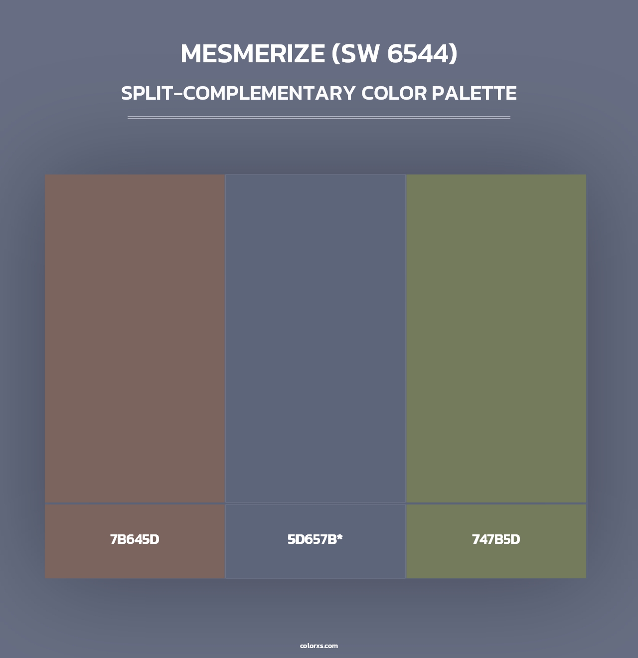 Mesmerize (SW 6544) - Split-Complementary Color Palette