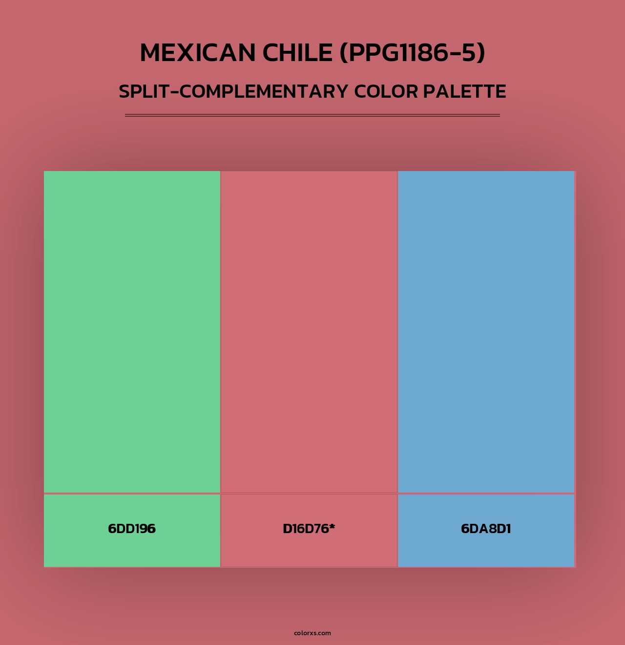 Mexican Chile (PPG1186-5) - Split-Complementary Color Palette