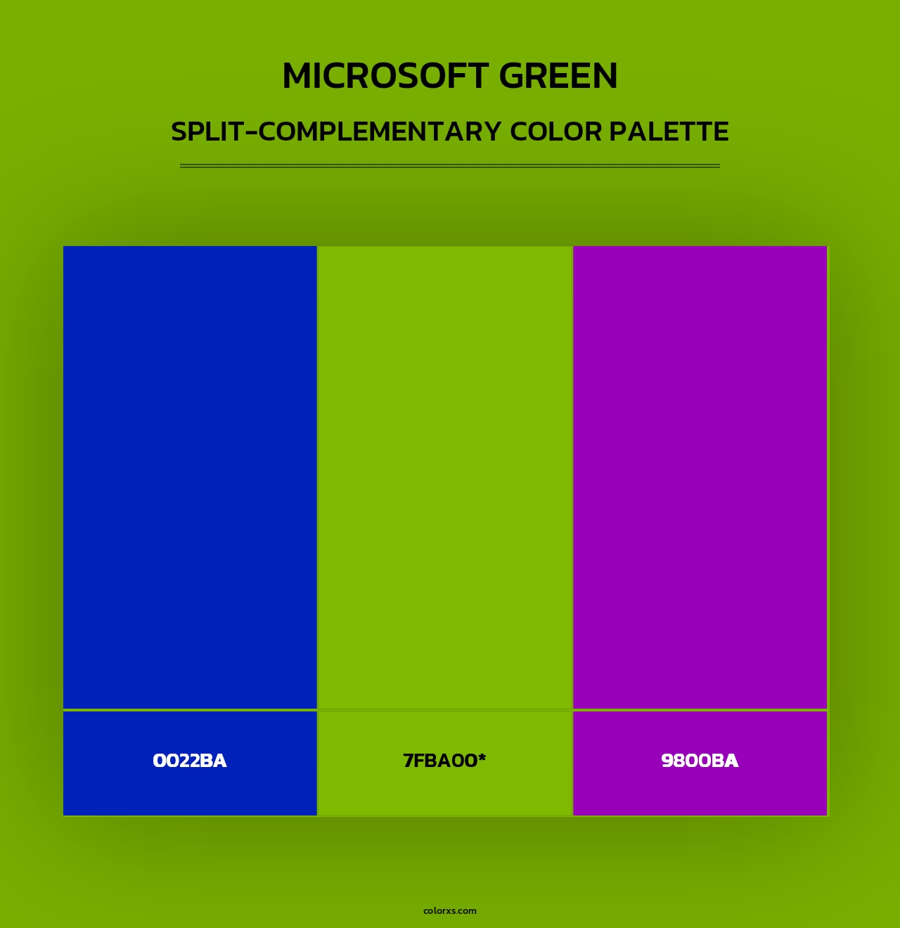 Microsoft Green - Split-Complementary Color Palette