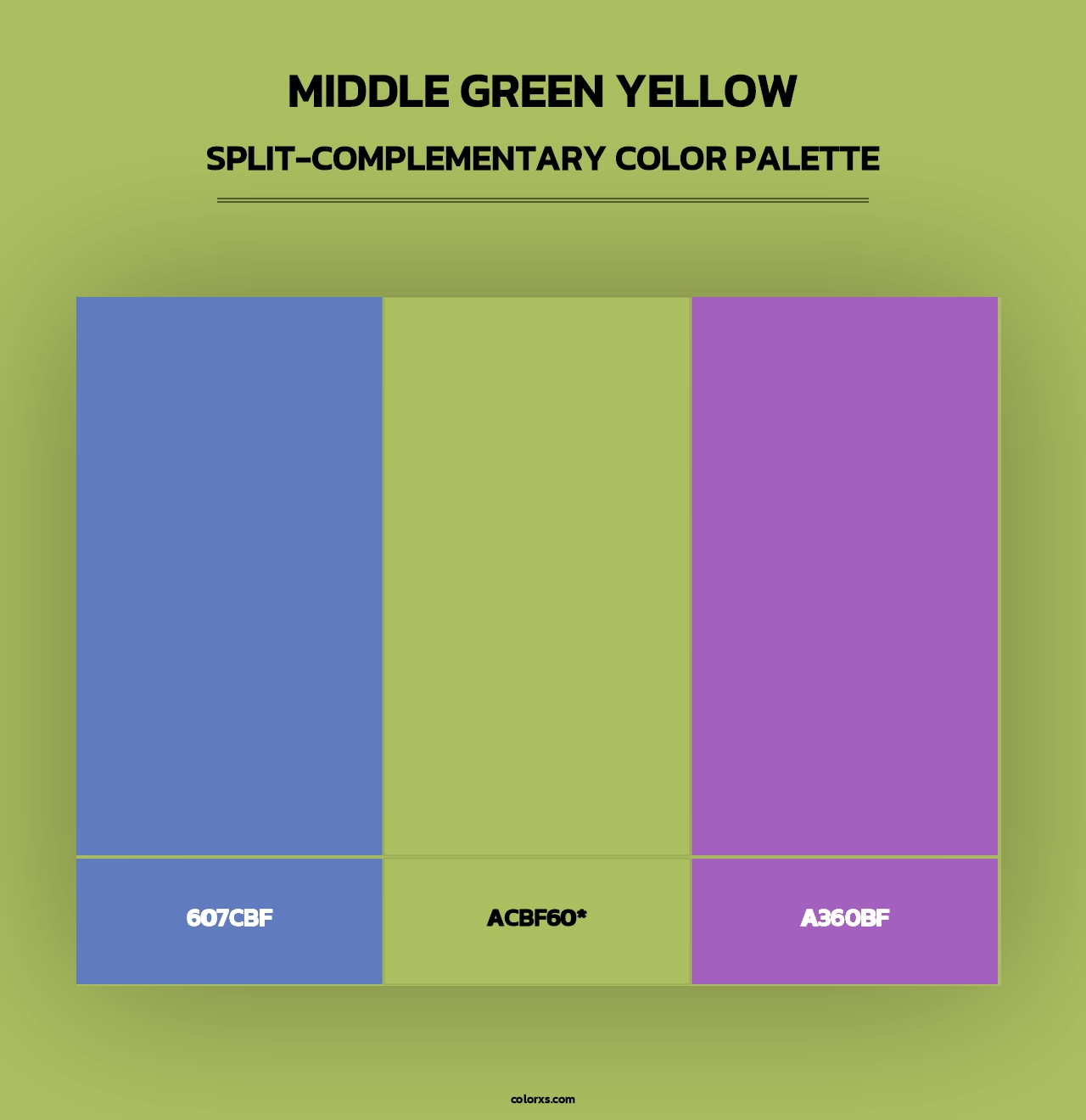 Middle Green Yellow - Split-Complementary Color Palette