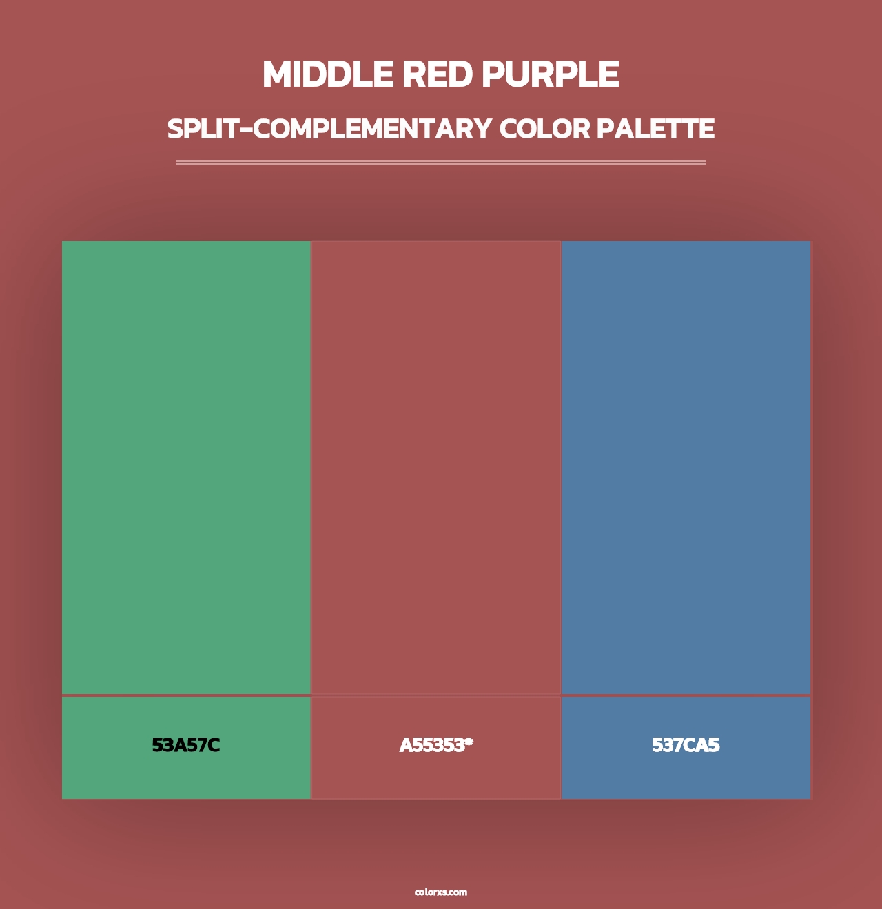 Middle Red Purple - Split-Complementary Color Palette