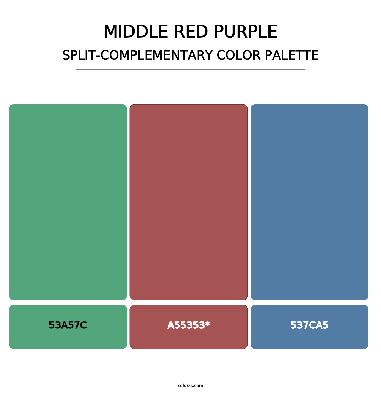 Middle Red Purple - Split-Complementary Color Palette