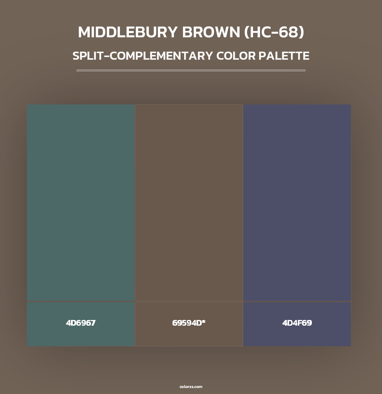 Middlebury Brown (HC-68) - Split-Complementary Color Palette