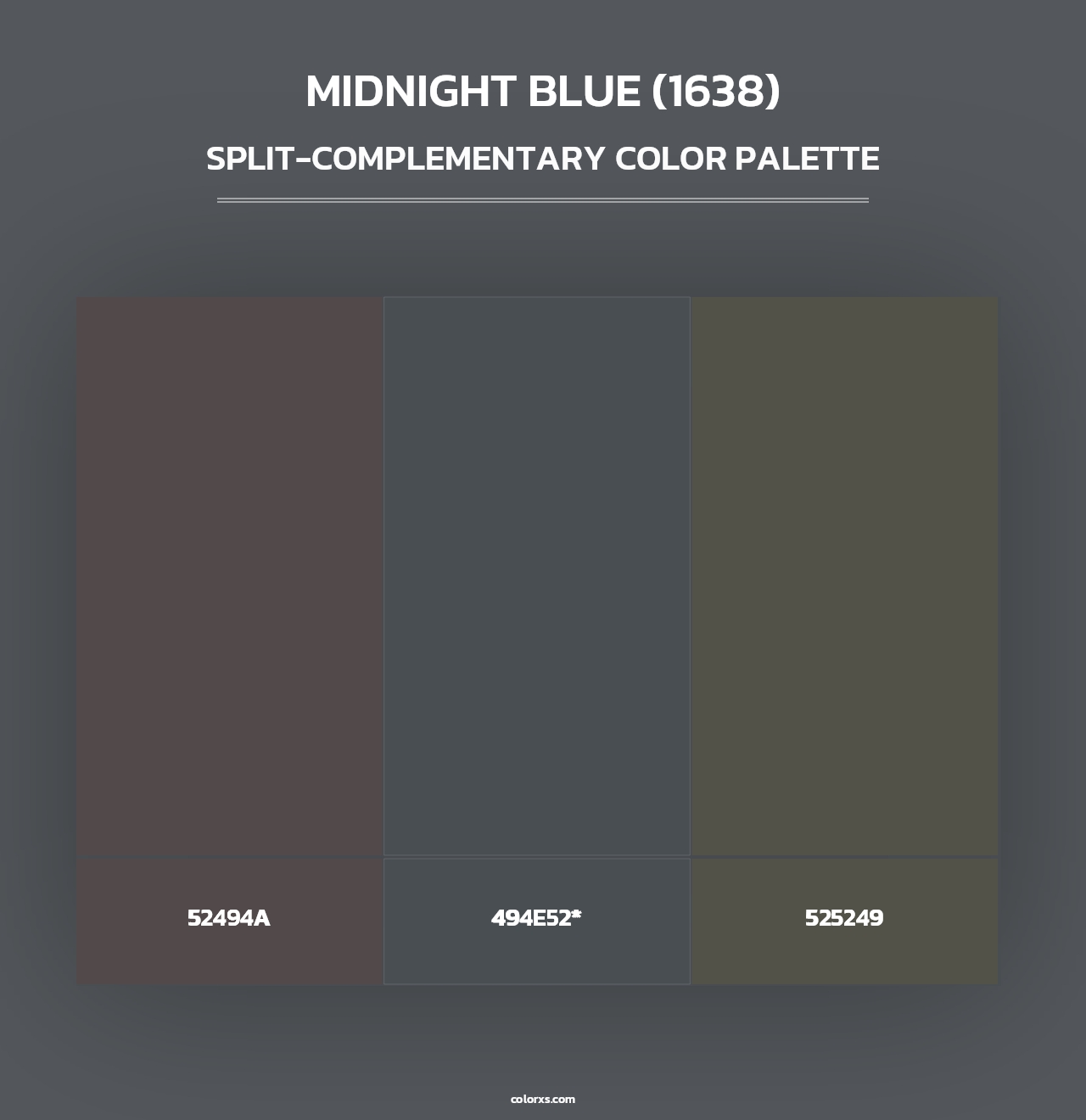 Midnight Blue (1638) - Split-Complementary Color Palette