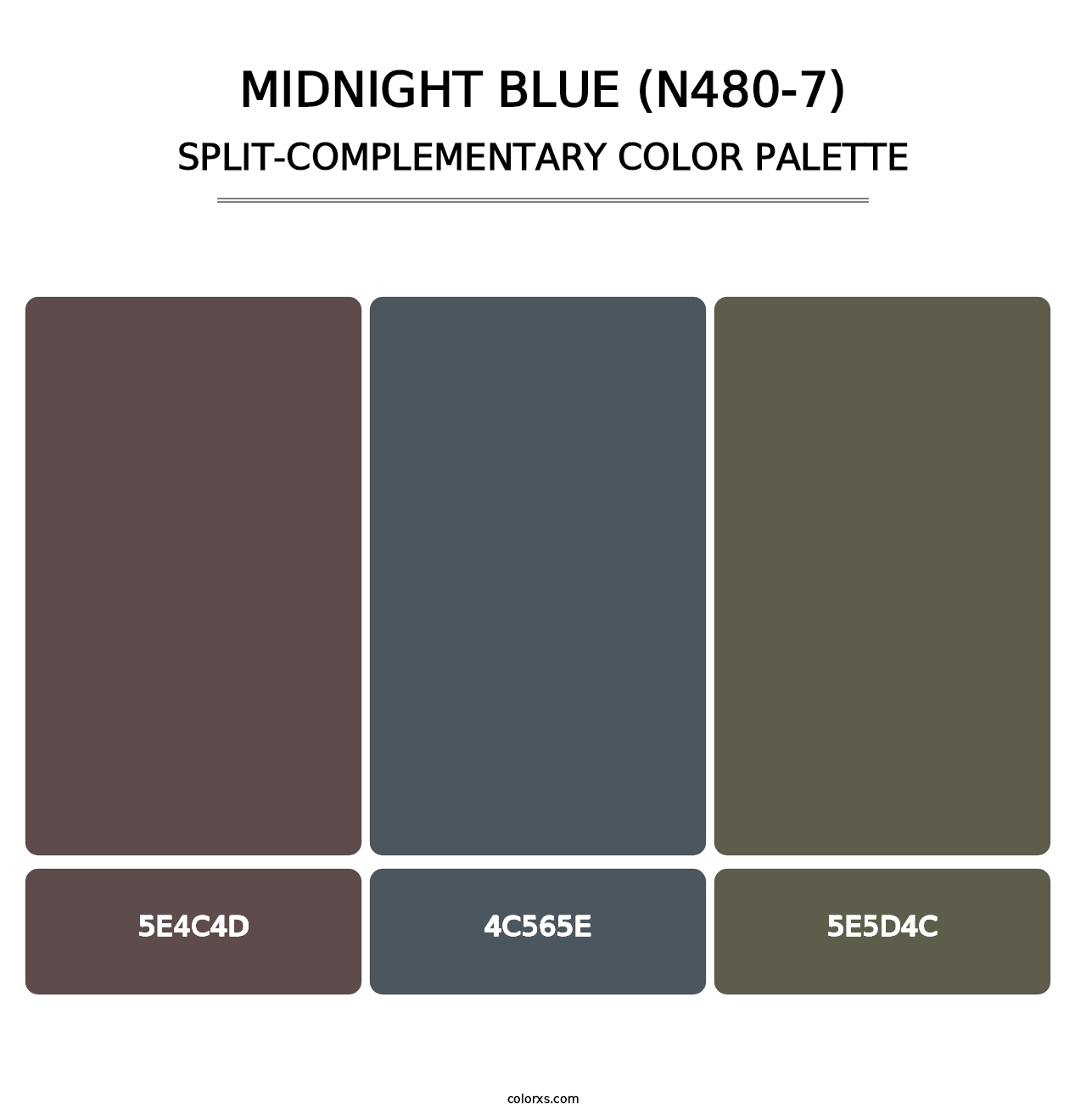 Midnight Blue (N480-7) - Split-Complementary Color Palette