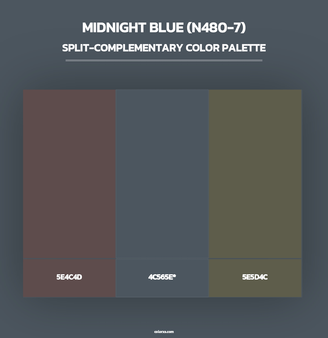 Midnight Blue (N480-7) - Split-Complementary Color Palette