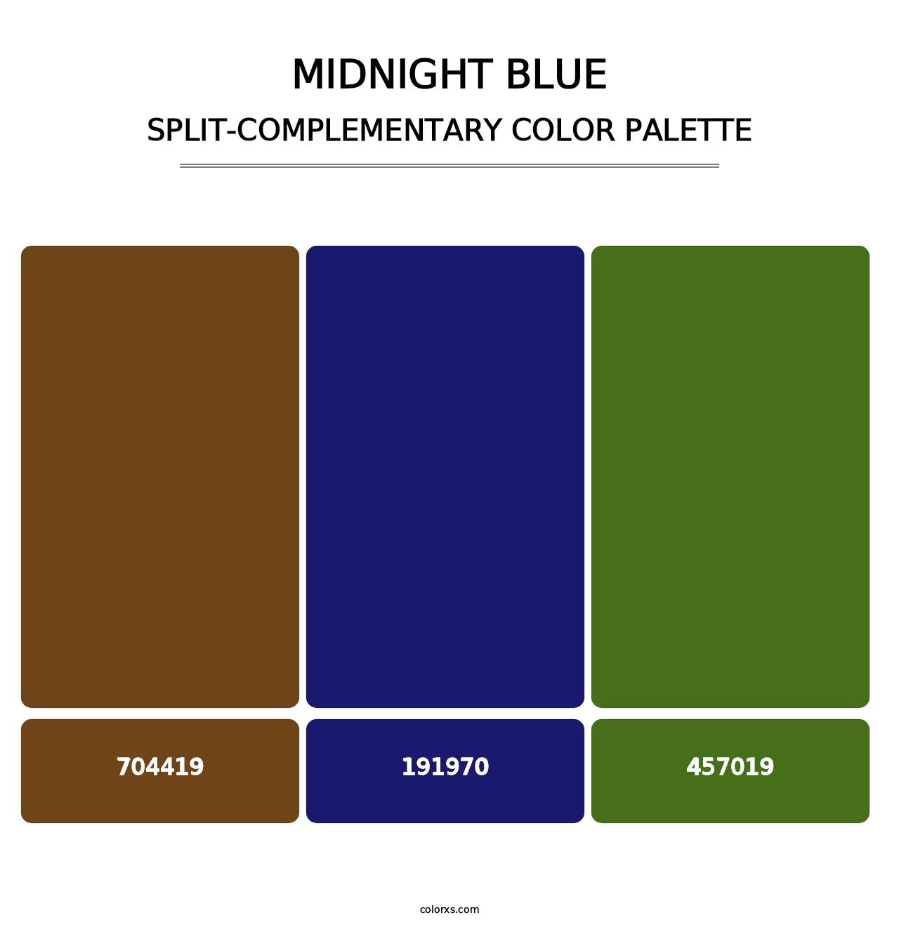 Midnight Blue - Split-Complementary Color Palette