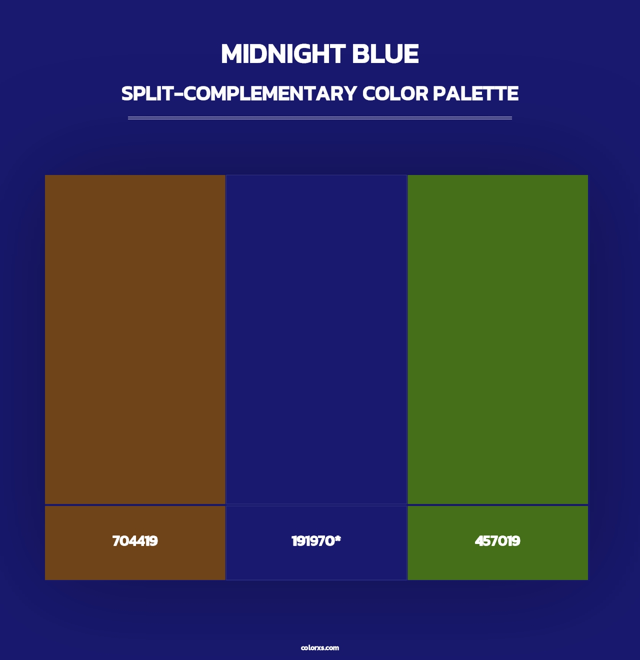 Midnight Blue - Split-Complementary Color Palette