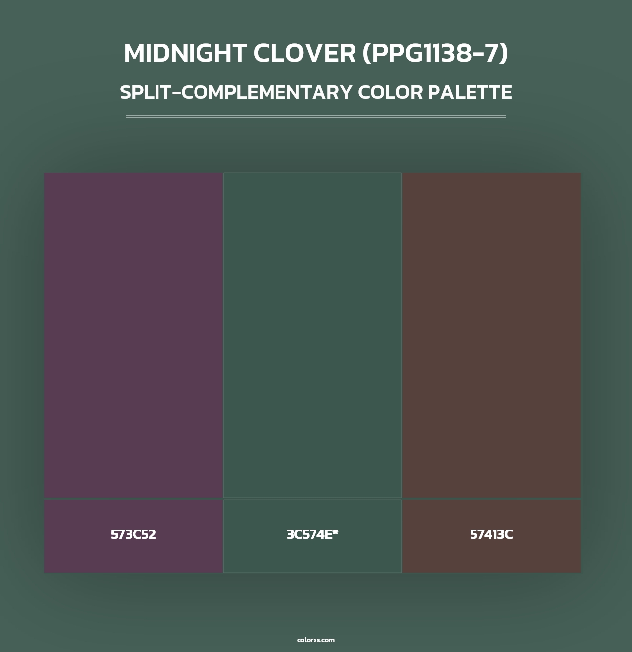 Midnight Clover (PPG1138-7) - Split-Complementary Color Palette