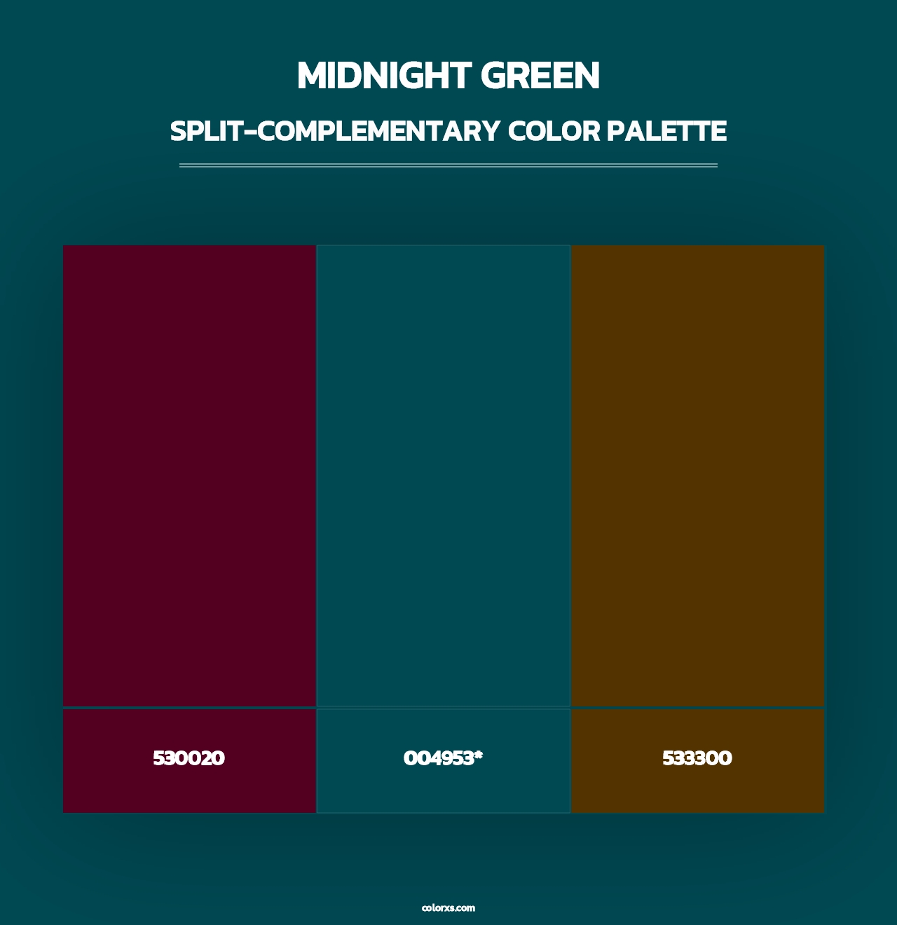 Midnight Green - Split-Complementary Color Palette