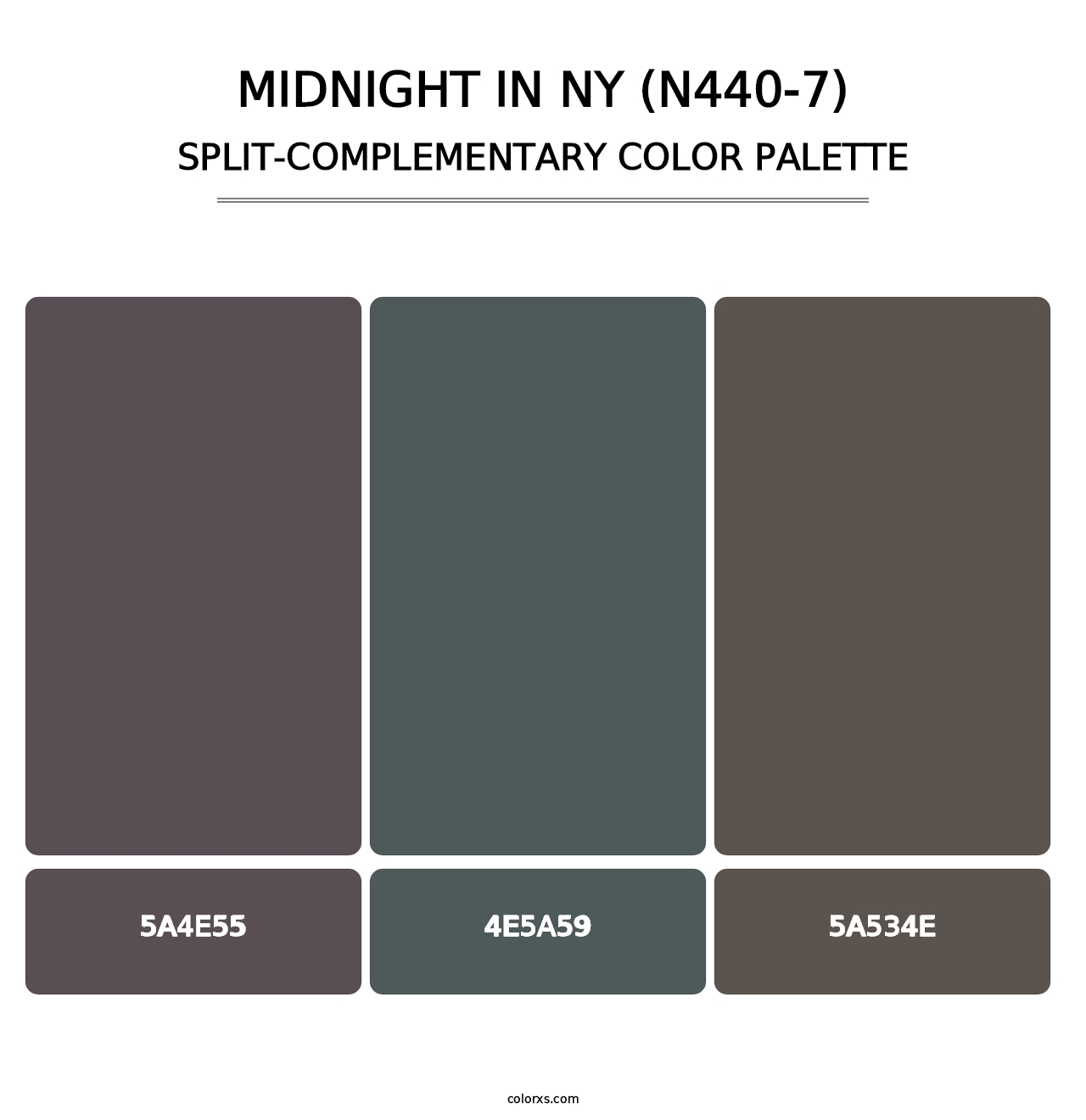 Midnight In Ny (N440-7) - Split-Complementary Color Palette