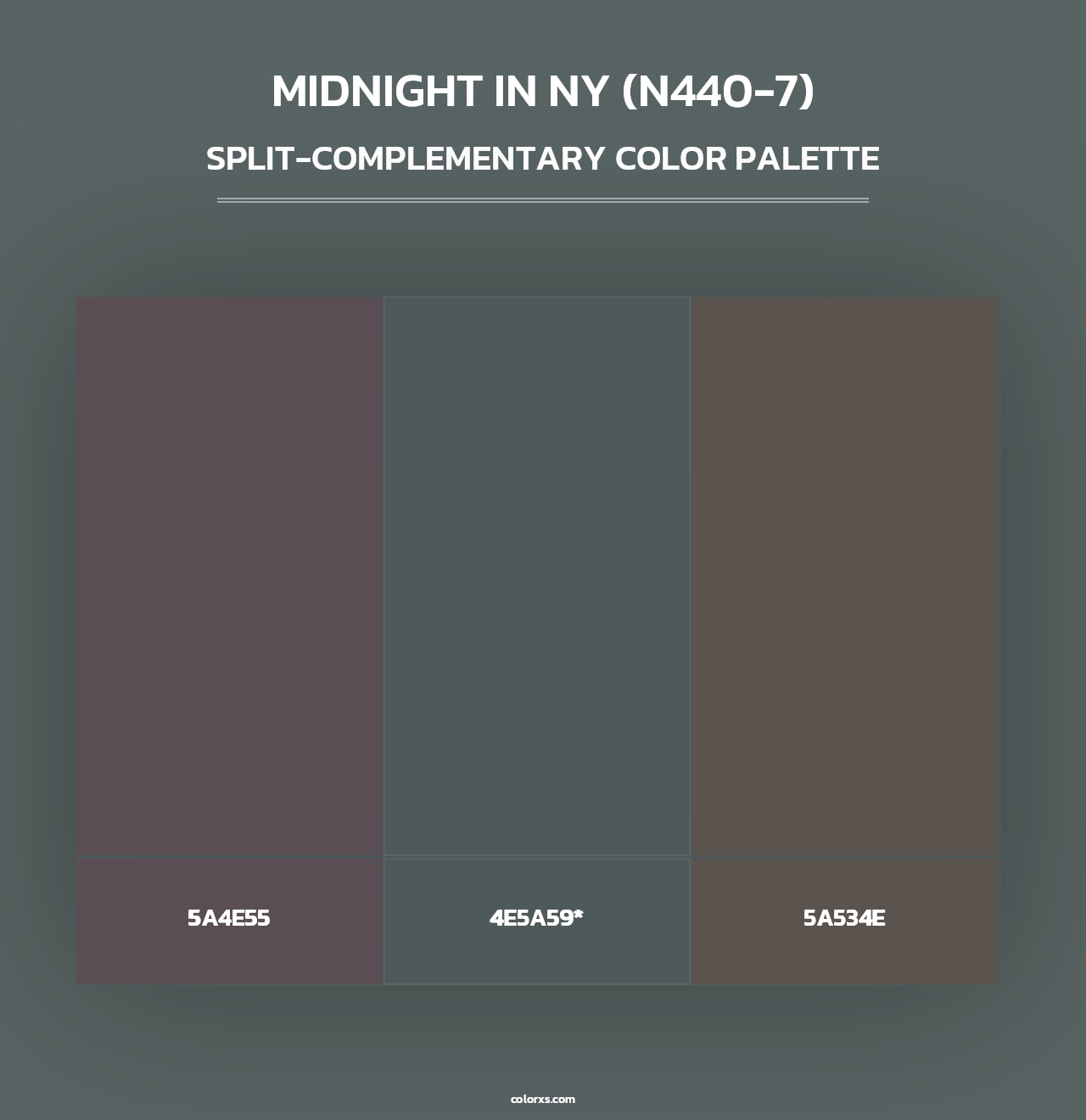 Midnight In Ny (N440-7) - Split-Complementary Color Palette