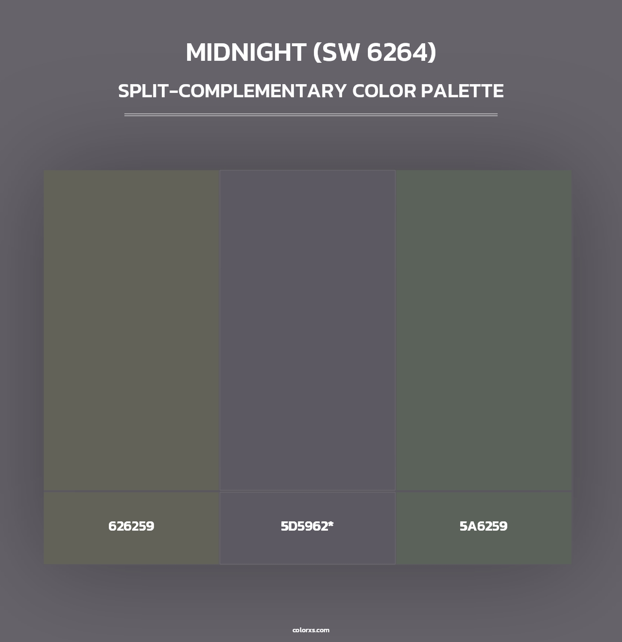 Midnight (SW 6264) - Split-Complementary Color Palette