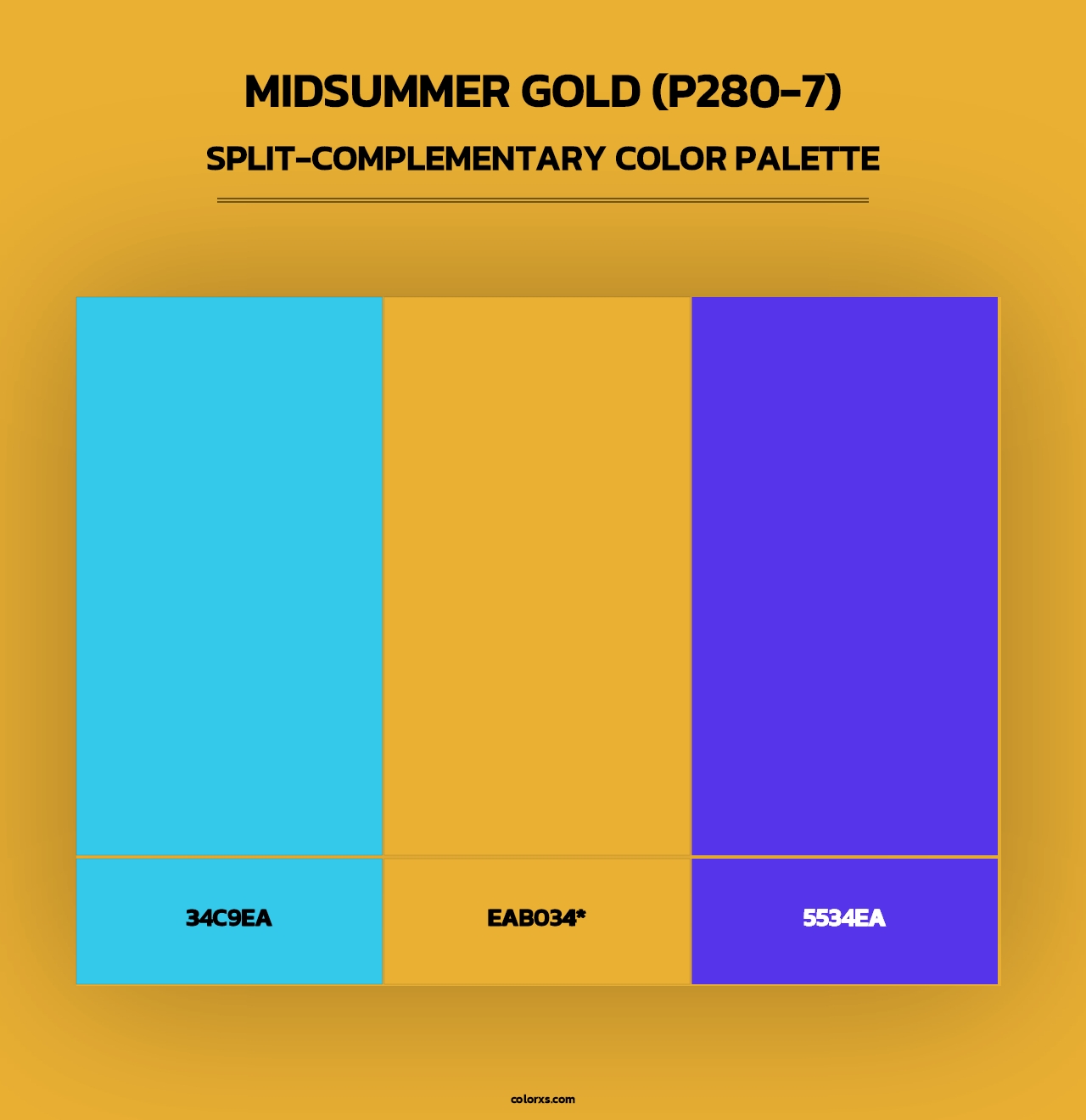 Midsummer Gold (P280-7) - Split-Complementary Color Palette