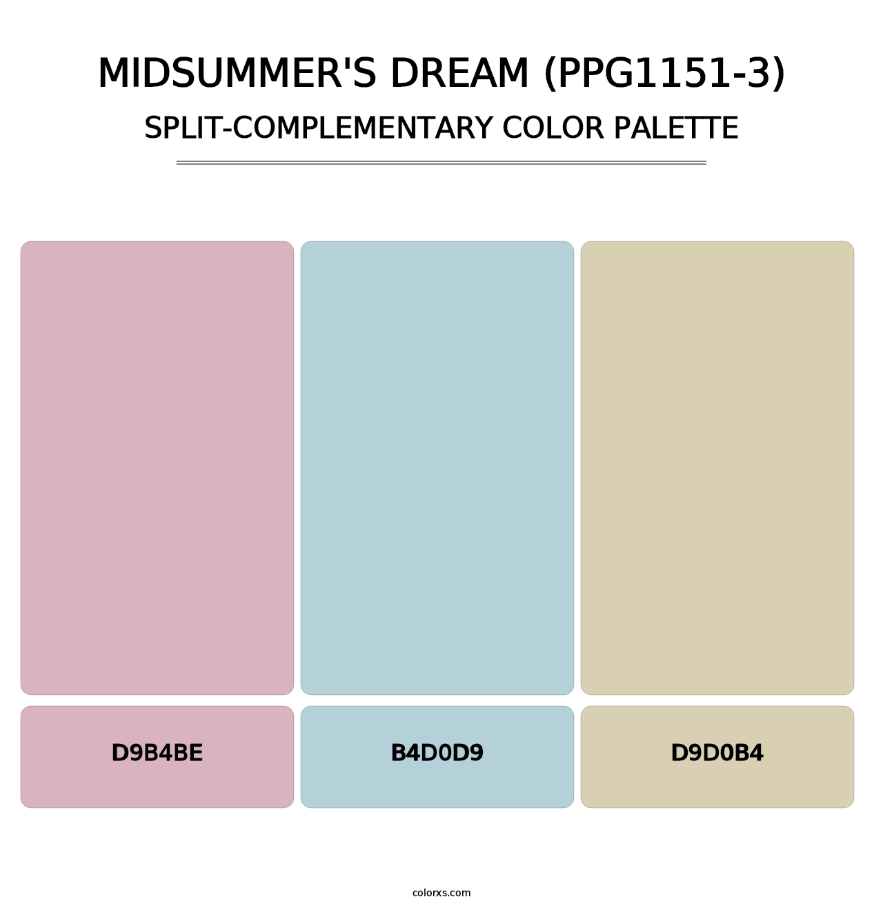 Midsummer's Dream (PPG1151-3) - Split-Complementary Color Palette