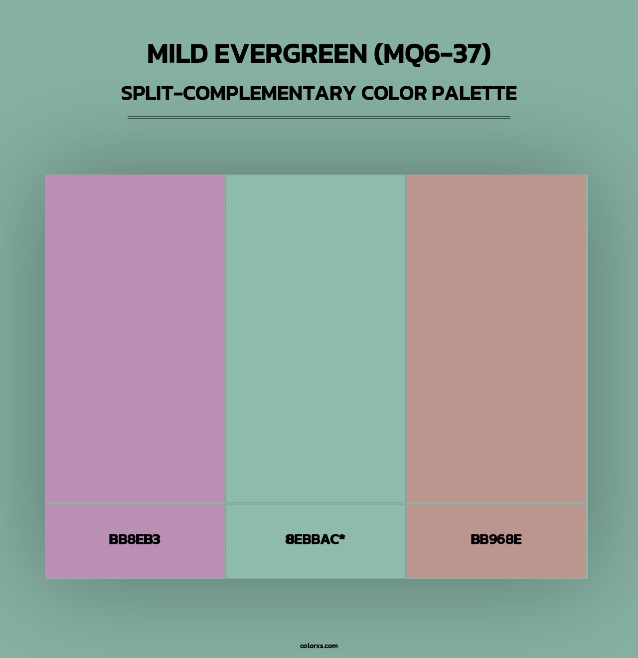 Mild Evergreen (MQ6-37) - Split-Complementary Color Palette