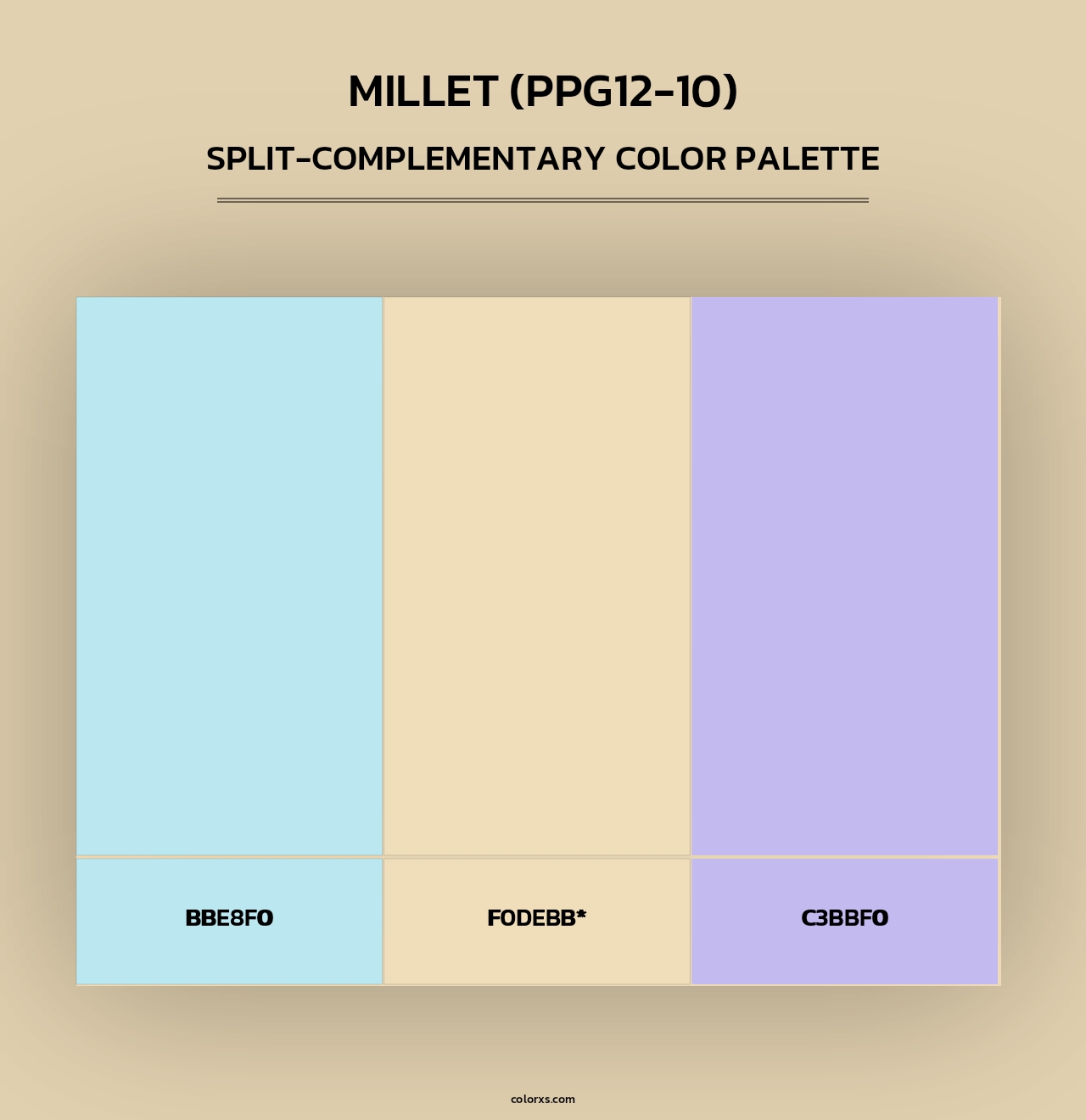 Millet (PPG12-10) - Split-Complementary Color Palette