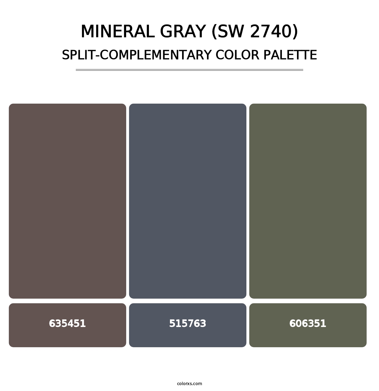 Mineral Gray (SW 2740) - Split-Complementary Color Palette