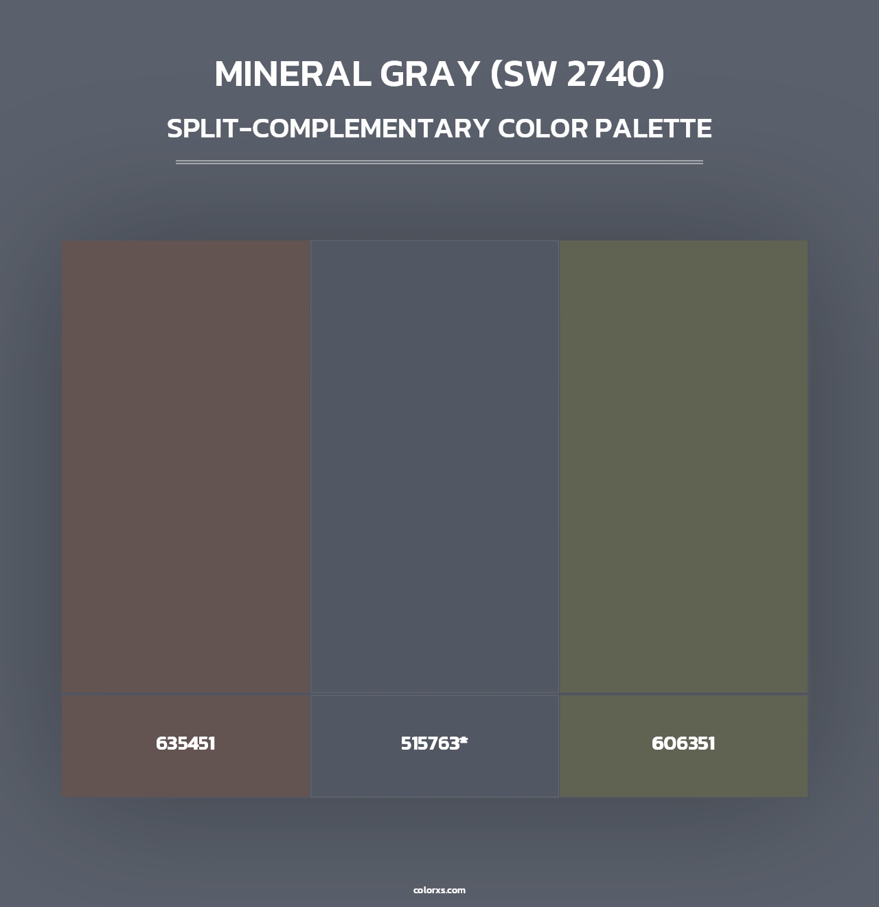 Mineral Gray (SW 2740) - Split-Complementary Color Palette