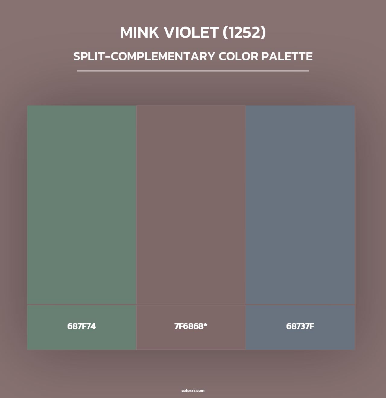Mink Violet (1252) - Split-Complementary Color Palette
