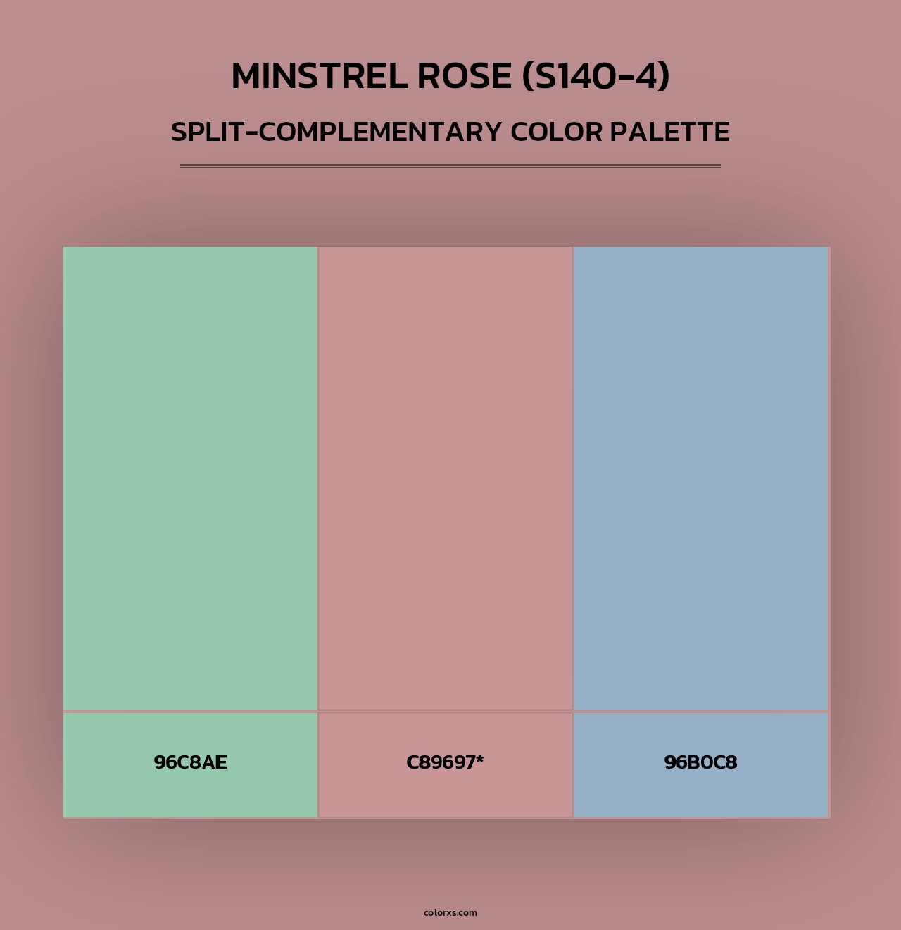 Minstrel Rose (S140-4) - Split-Complementary Color Palette