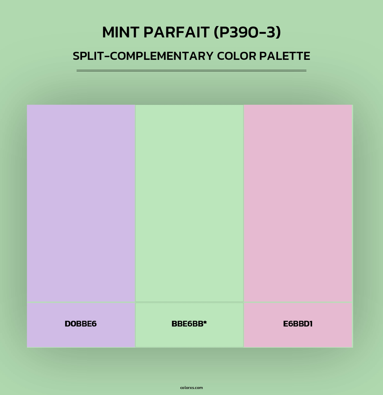 Mint Parfait (P390-3) - Split-Complementary Color Palette
