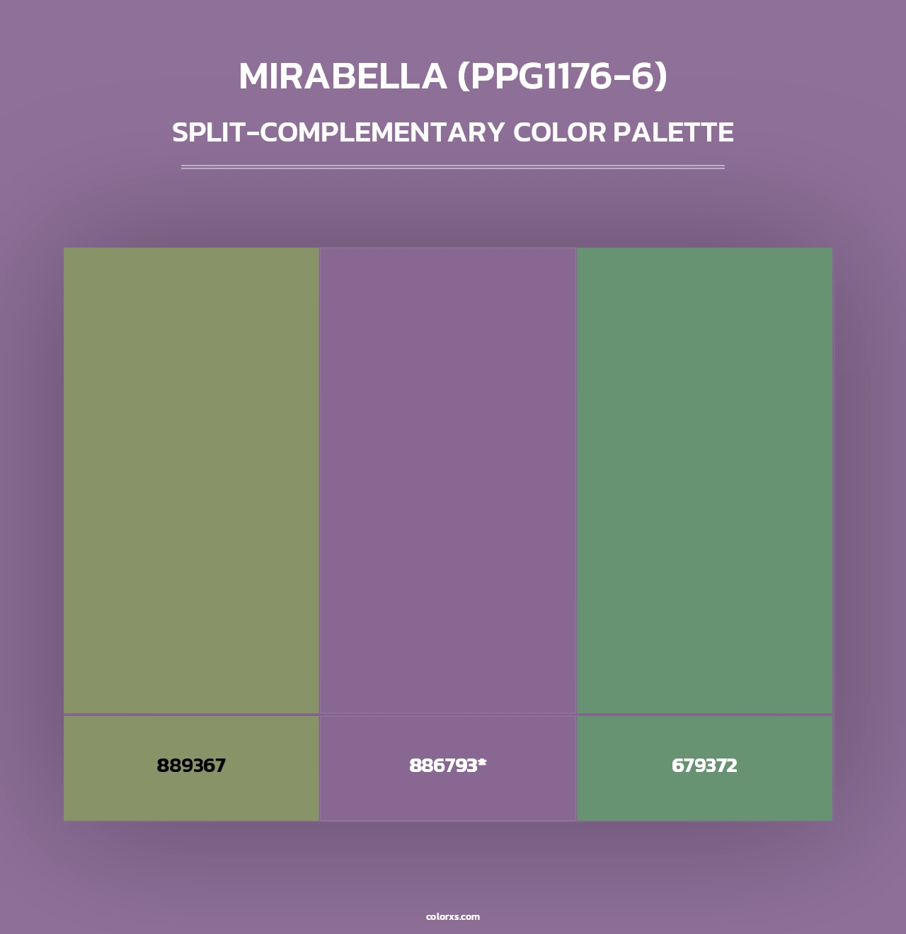 Mirabella (PPG1176-6) - Split-Complementary Color Palette