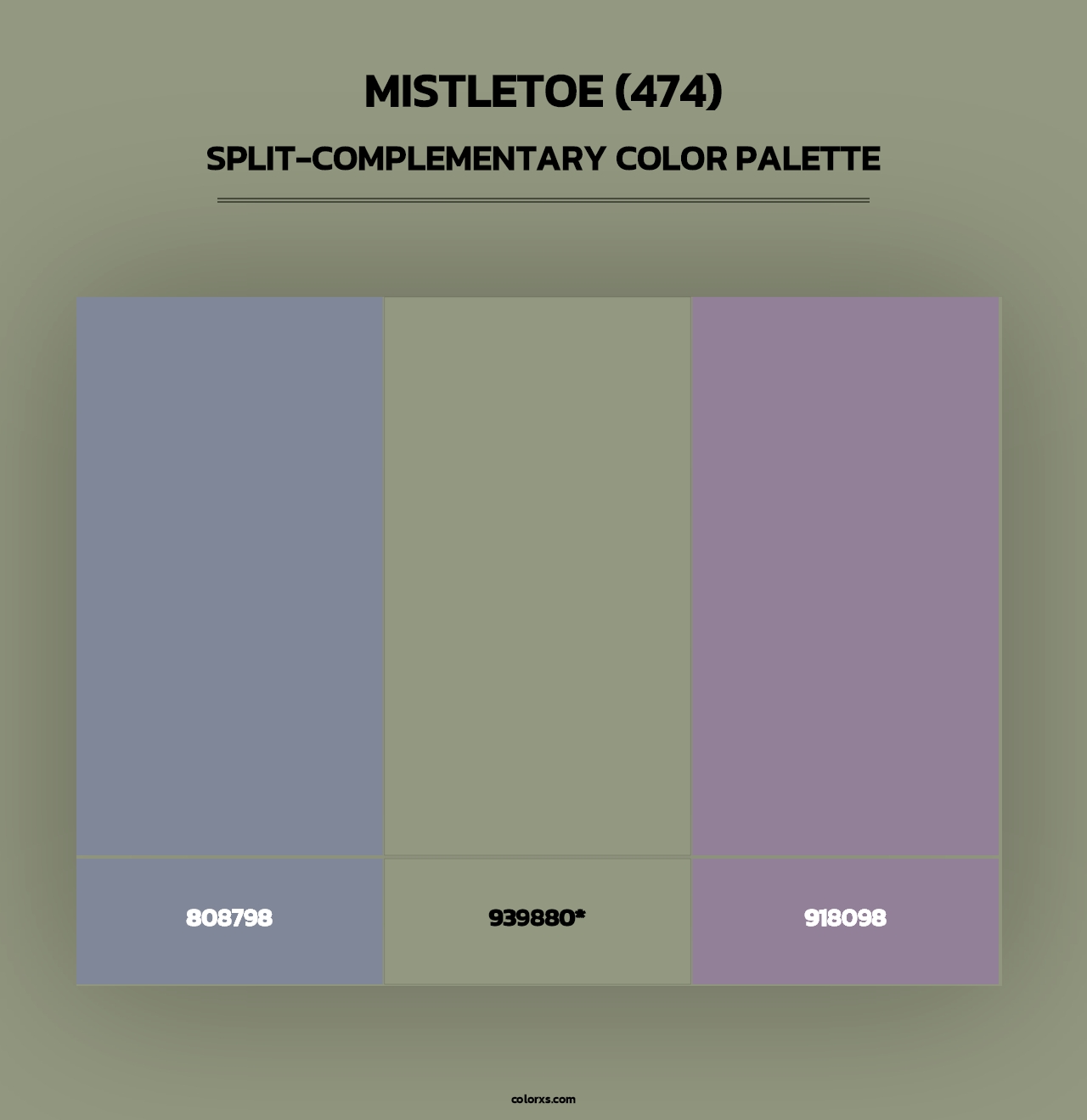 Mistletoe (474) - Split-Complementary Color Palette