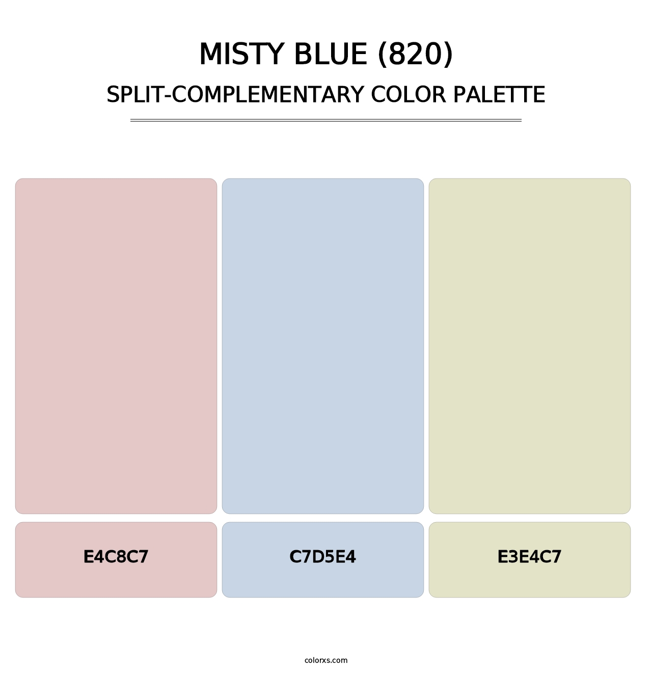 Misty Blue (820) - Split-Complementary Color Palette