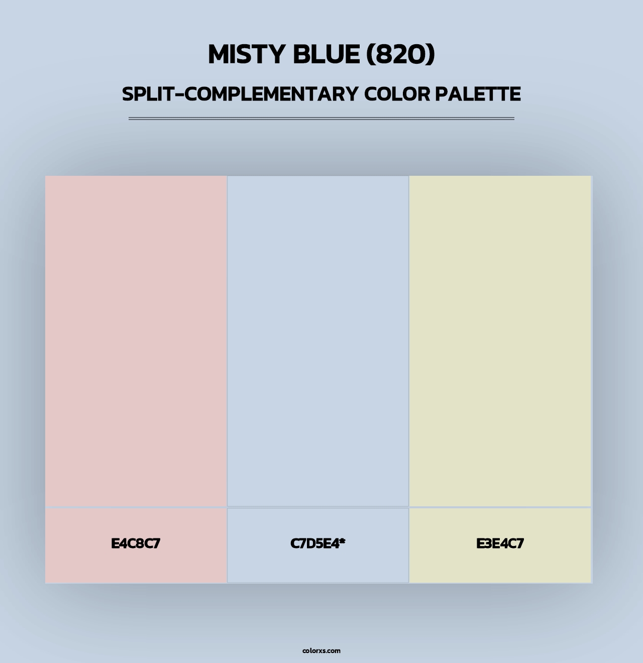 Misty Blue (820) - Split-Complementary Color Palette
