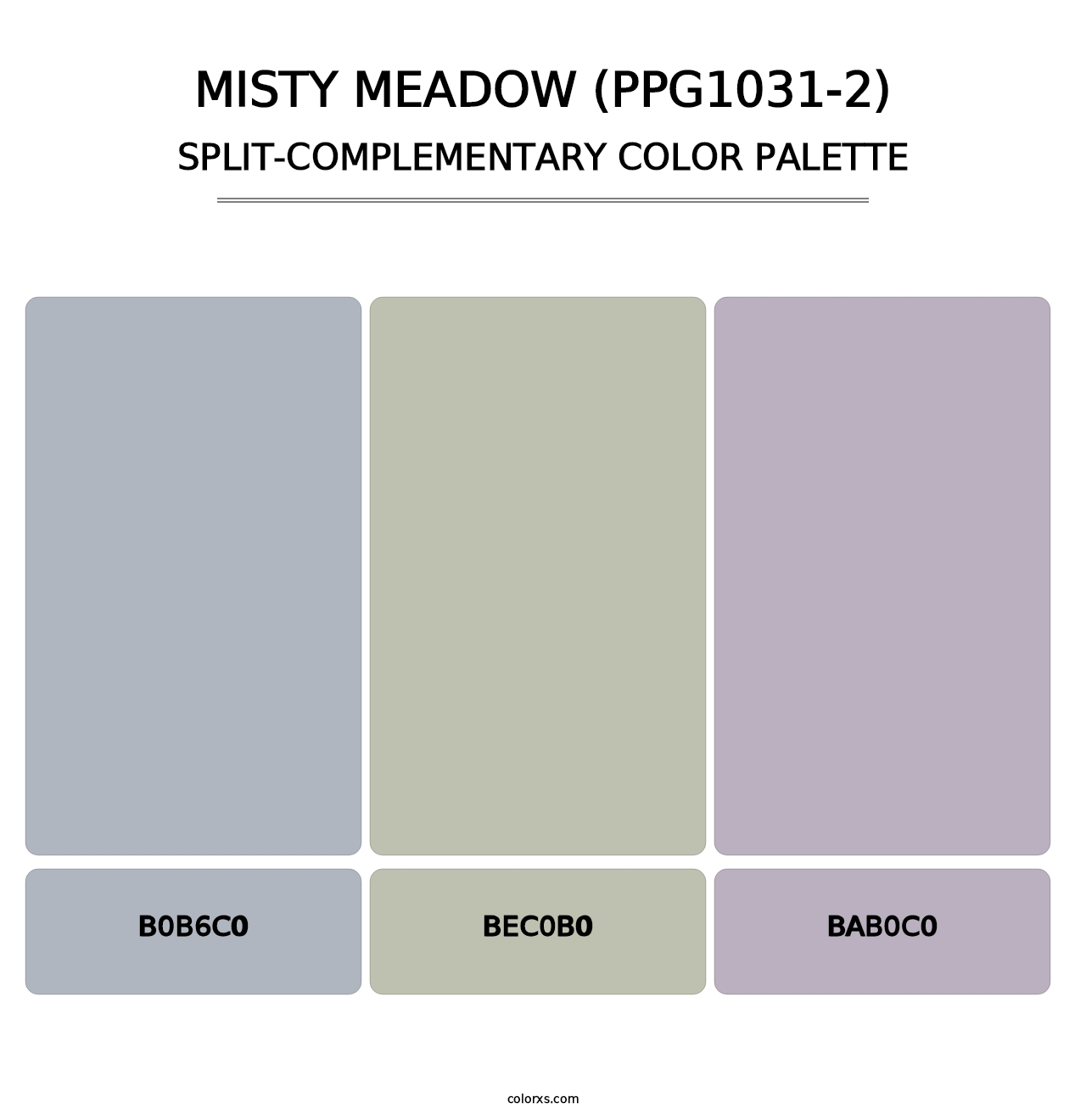 Misty Meadow (PPG1031-2) - Split-Complementary Color Palette