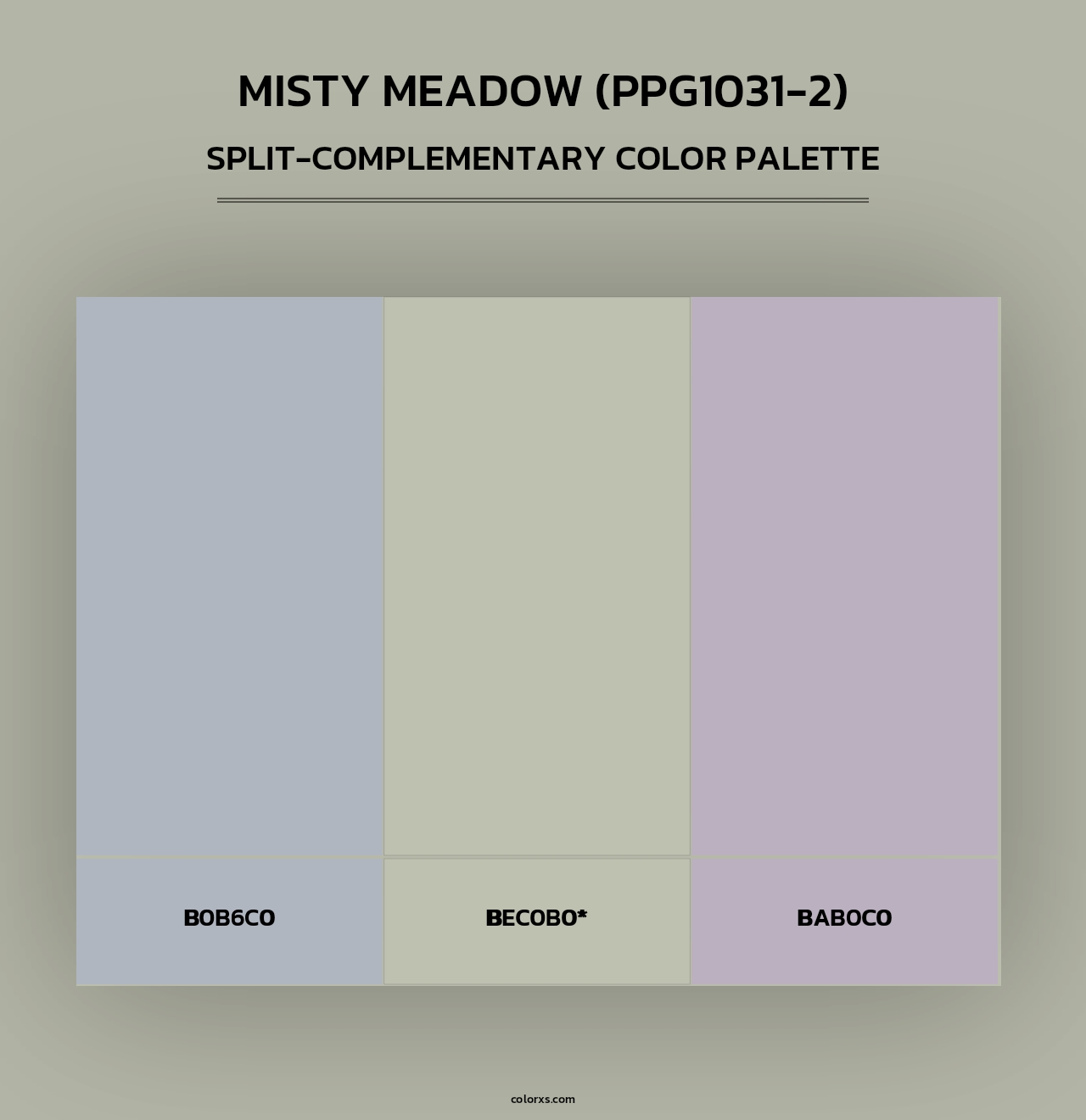 Misty Meadow (PPG1031-2) - Split-Complementary Color Palette