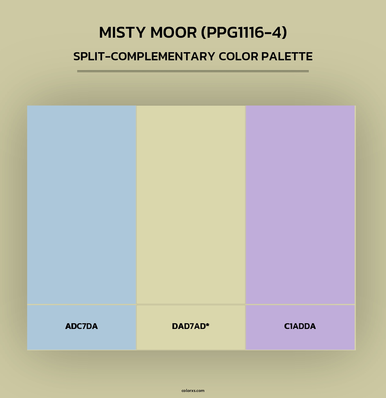 Misty Moor (PPG1116-4) - Split-Complementary Color Palette