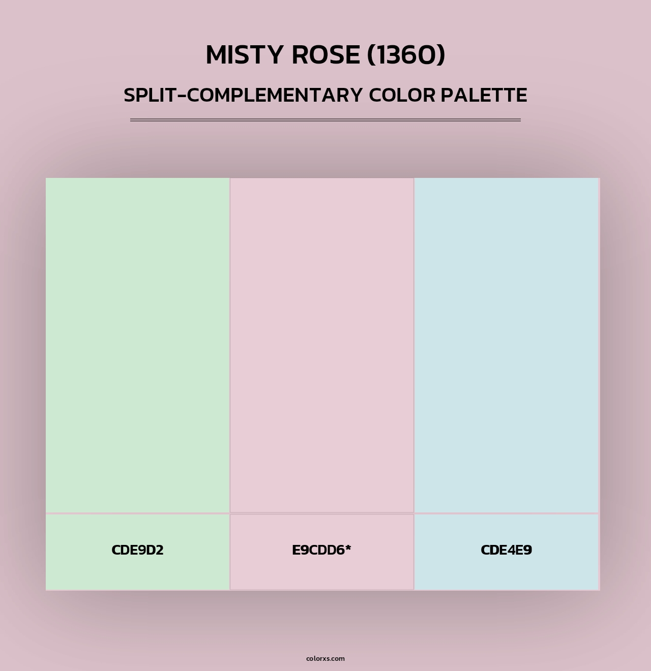 Misty Rose (1360) - Split-Complementary Color Palette