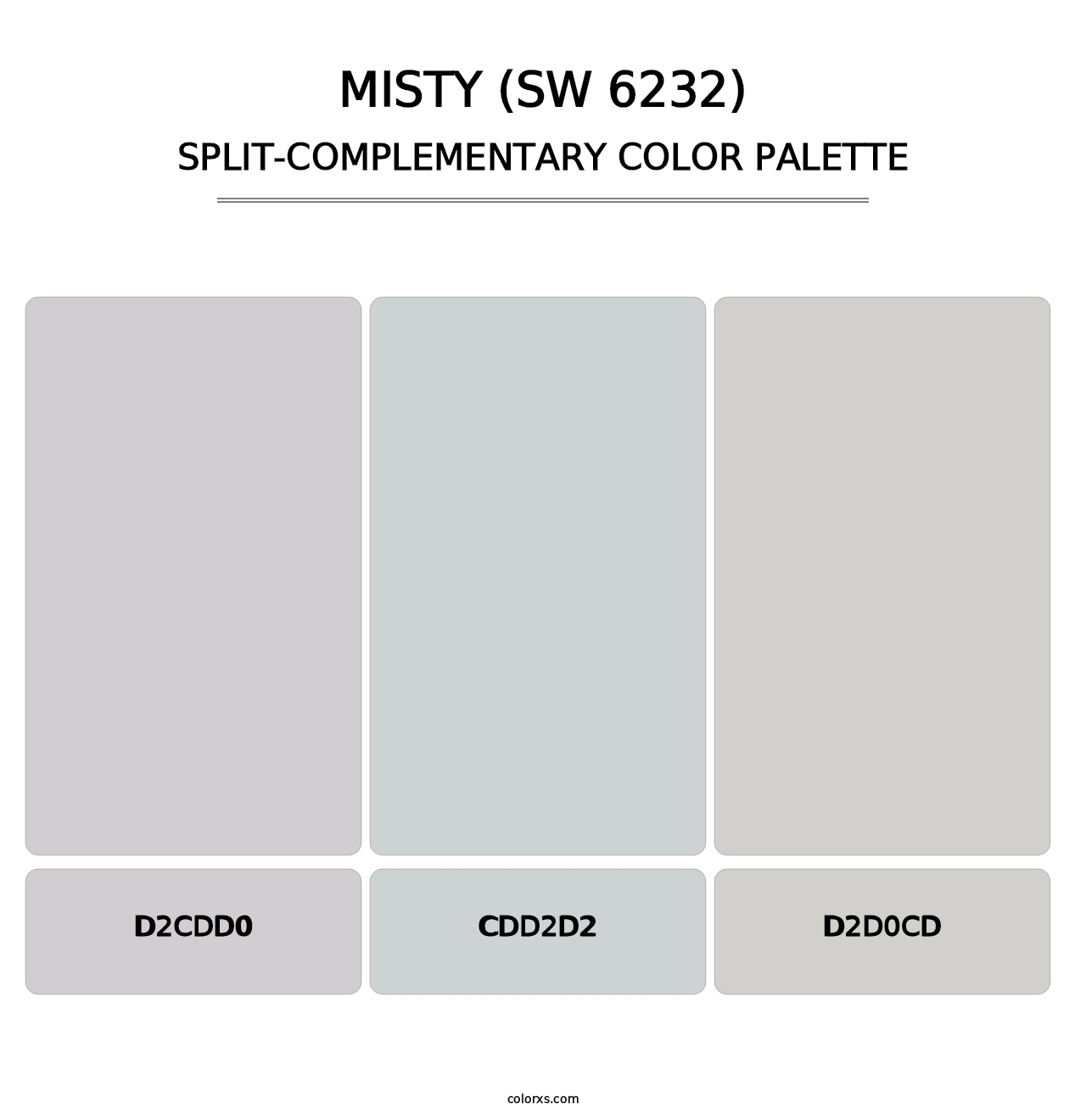 Misty (SW 6232) - Split-Complementary Color Palette