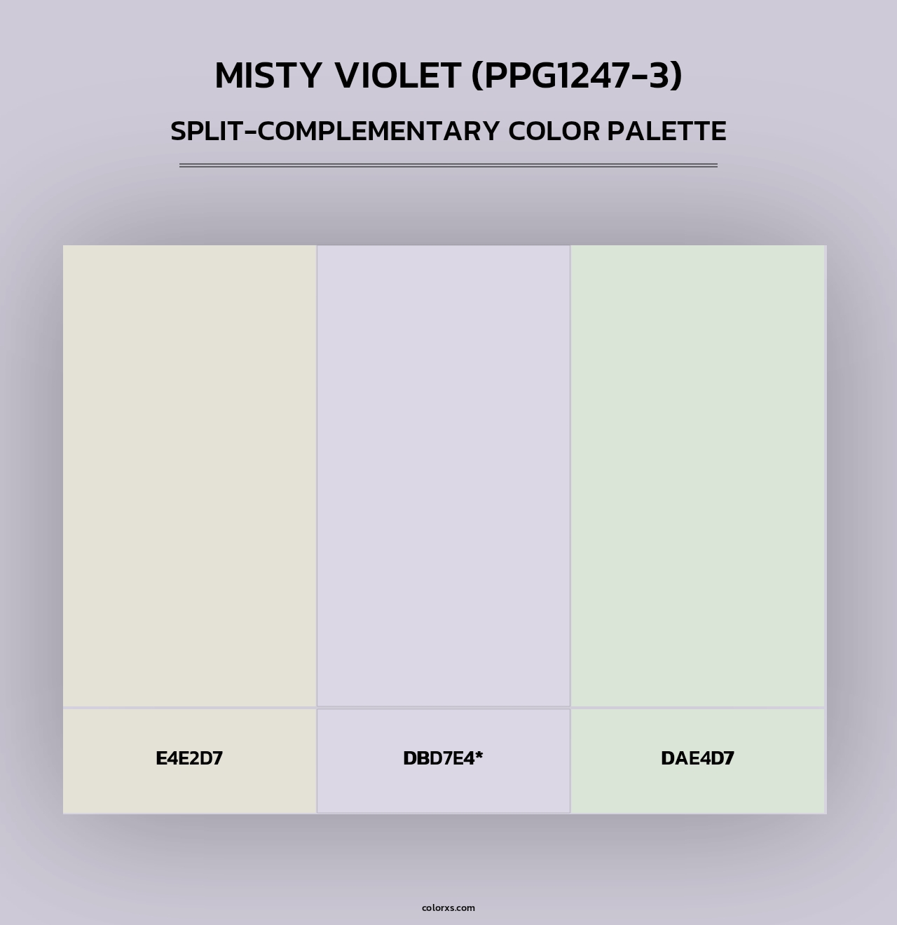 Misty Violet (PPG1247-3) - Split-Complementary Color Palette